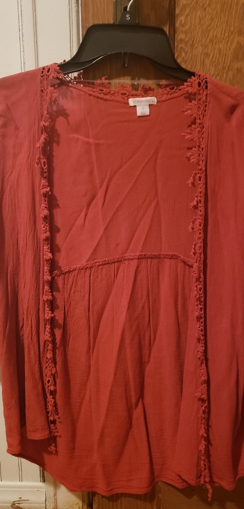 Orange/rust embroidered cover up